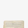 Jet Set Travel Metallic Crocodile Embossed Leather Continental Wallet