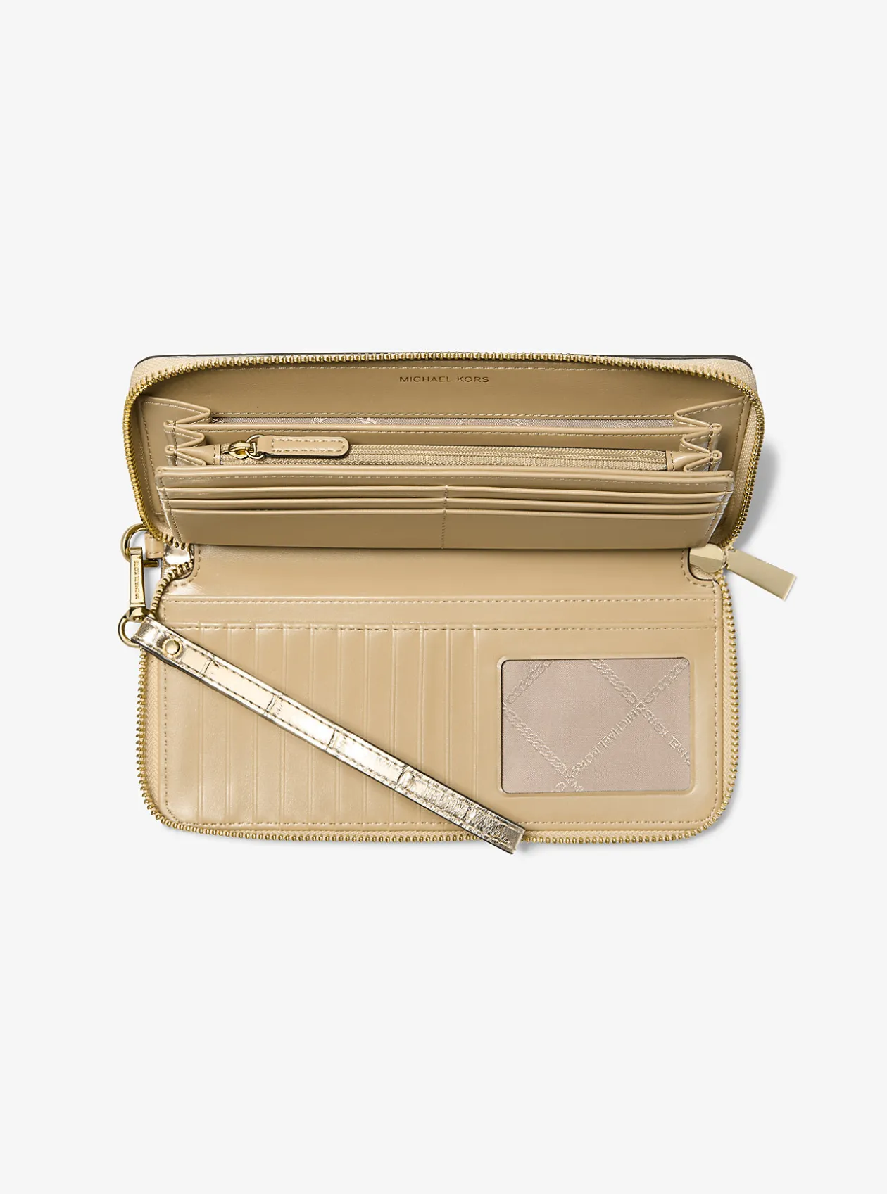 Jet Set Travel Metallic Crocodile Embossed Leather Continental Wallet