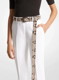 Joni Python Embossed Leather Trouser Belt