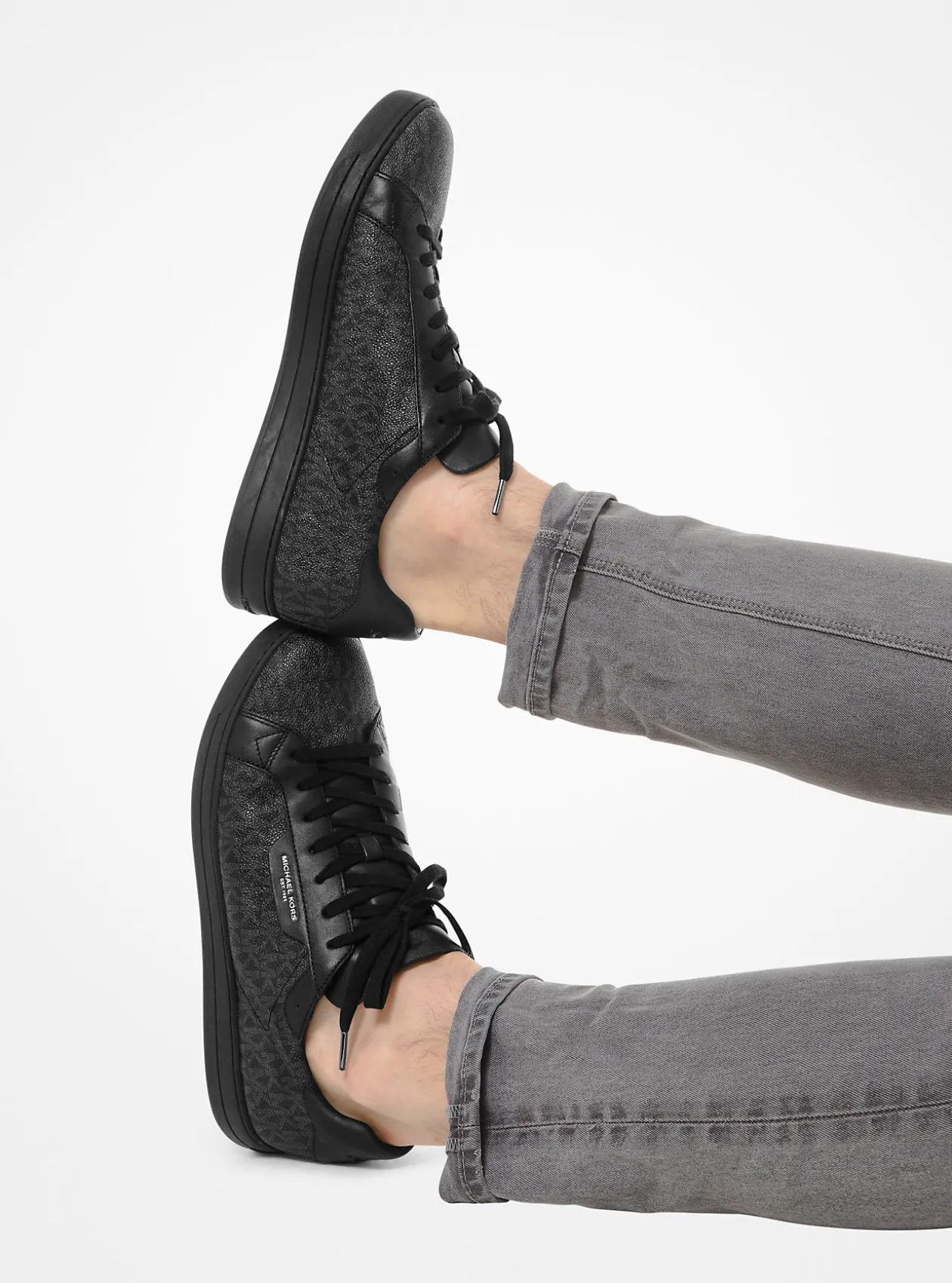 Keating Logo and Leather Sneaker