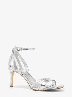 Kimberly Metallic Snake Embossed Leather Sandal