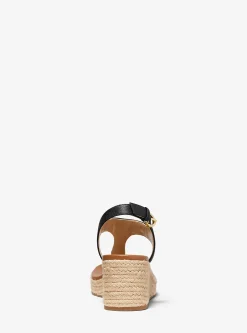 Laney Saffiano Leather Espadrille Wedge Sandal