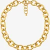 Large Precious Metal-Plated Brass Chain Link Necklace