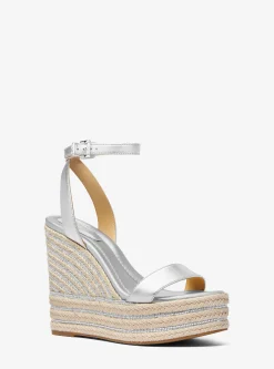 Leighton Metallic Leather Wedge Sandal