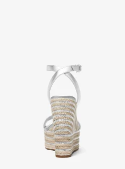 Leighton Metallic Leather Wedge Sandal