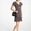 Leopard Georgette Cutout Mini Dress