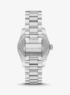 Lexington Pavé Silver-Tone Watch and Bracelet Set