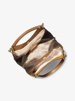 Lillie Large Signature Logo Shoulder Bag