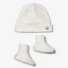 Logo Cotton Hat and Booties Baby Gift Set