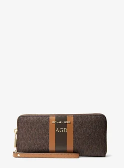 Logo Stripe Continental Wristlet