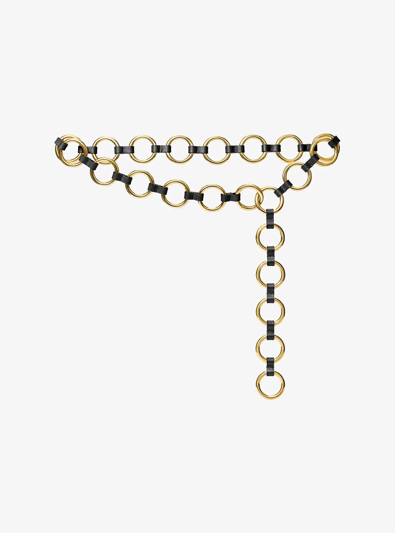 Marisa Gold-Tone and Leather Ring Belt