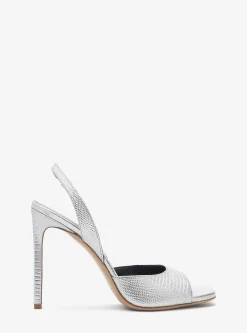Marisa Metallic Lizard Embossed Leather Sandal
