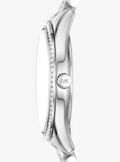 Mini Lauryn Pav&eacute; Silver-Tone Watch