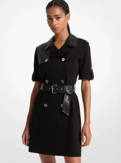 Mixed-Media Trench Dress