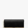 Mona Large Saffiano Leather Clutch