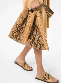 Monogramme Python Embossed Leather Tote Bag