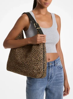 Nolita Large Cheetah Print Calf Hair Shoulder Bag