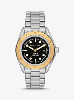 Oversized Maritime Silver-Tone Watch