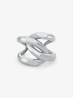 Oversized Precious Metal-Plated Brass Curb-Link Cuff