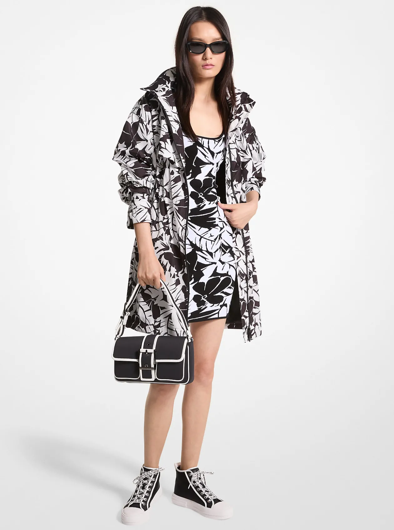 Palm Print Woven Anorak