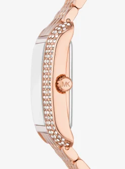 Petite Emery Pav&eacute; Rose Gold-Tone Watch