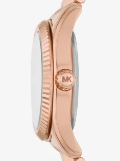 Petite Lexington Pav&eacute; Rose Gold-Tone Watch