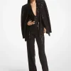 Pinstripe Sequined Crepe Boyfriend Blazer