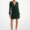 Pliss&eacute; Snake Print Georgette Dress