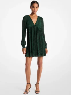 Plissé Snake Print Georgette Dress