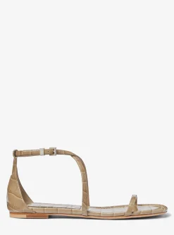 Polly Crocodile Embossed Leather Sandal
