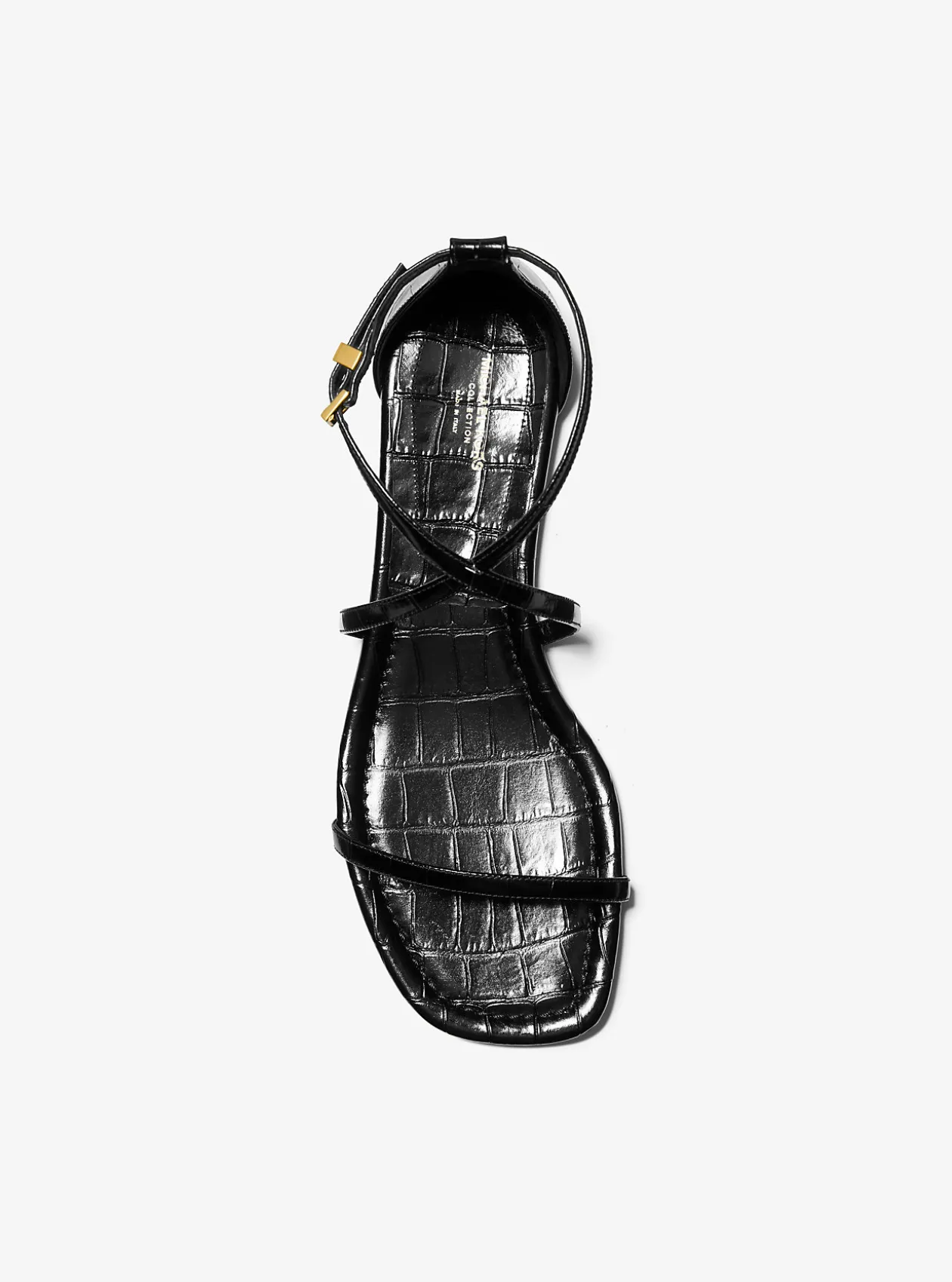 Polly Crocodile Embossed Leather Sandal