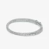 Precious Metal-Plated Brass Double Wrap Tennis Bracelet