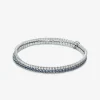 Precious Metal-Plated Brass Double Wrap Tennis Bracelet