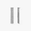 Precious Metal-Plated Brass Pav&eacute; Chain Drop Earrings