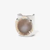 Precious Metal-Plated Brass and Agate Cuff