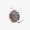 Precious Metal-Plated Brass and Agate Cuff