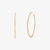 Precious Metal-Plated Brass Pav&eacute; Hoop Earrings