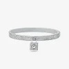 Precious Metal-Plated Brass Pav&eacute; Lock Bangle