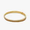 Precious Metal-Plated Brass Double Wrap Tennis Bracelet