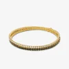 Precious Metal-Plated Brass Double Wrap Tennis Bracelet
