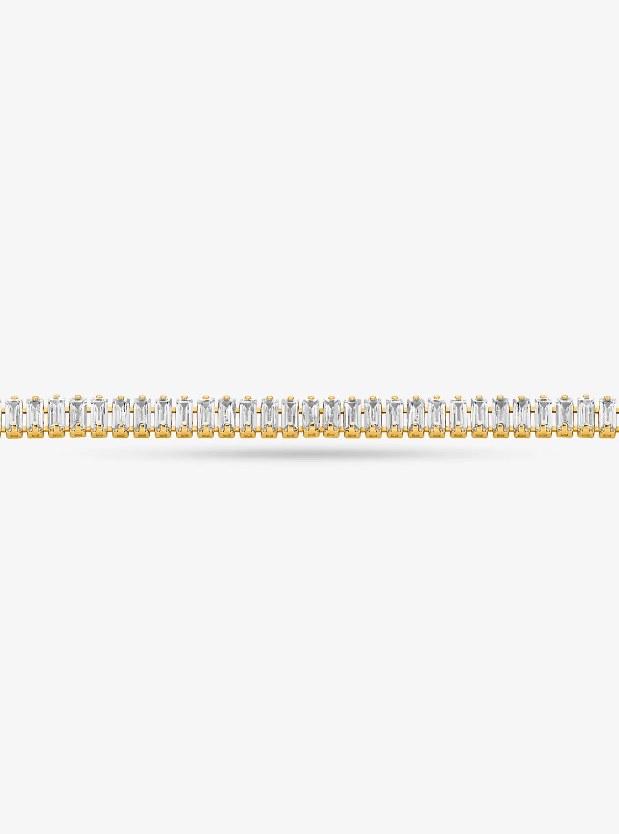 Precious Metal-Plated Brass Baguette Tennis Bracelet