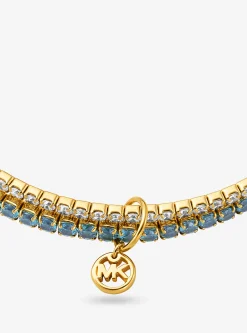 Precious Metal-Plated Brass Double Wrap Tennis Bracelet