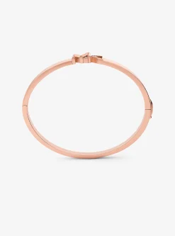 Precious Metal-Plated Brass Pav&eacute; Logo Bangle
