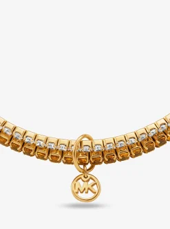 Precious Metal-Plated Brass Double Wrap Tennis Bracelet