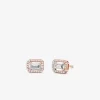 Precious Metal-Plated Pav&eacute; Halo Stud Earrings