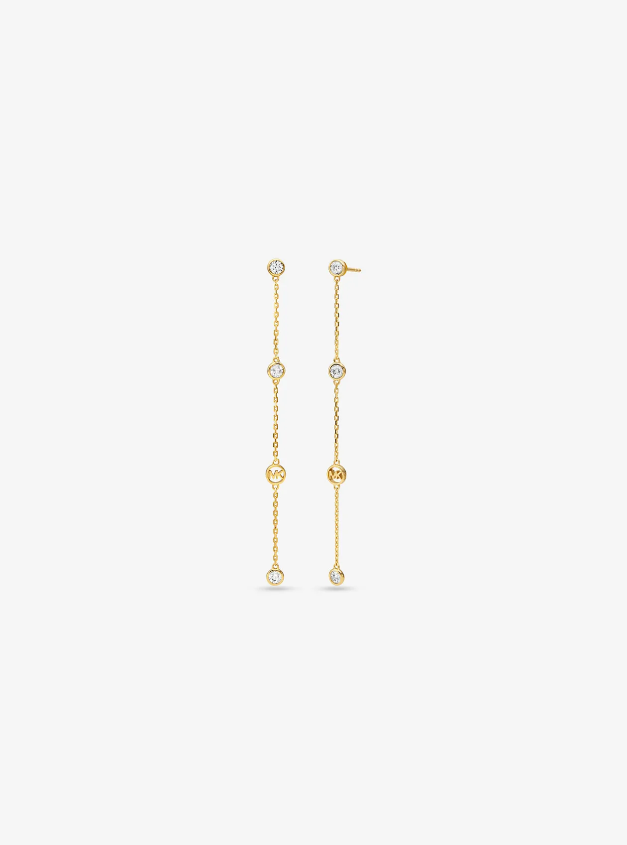 Precious Metal-Plated Sterling Silver Cubic Zirconia Drop Earrings