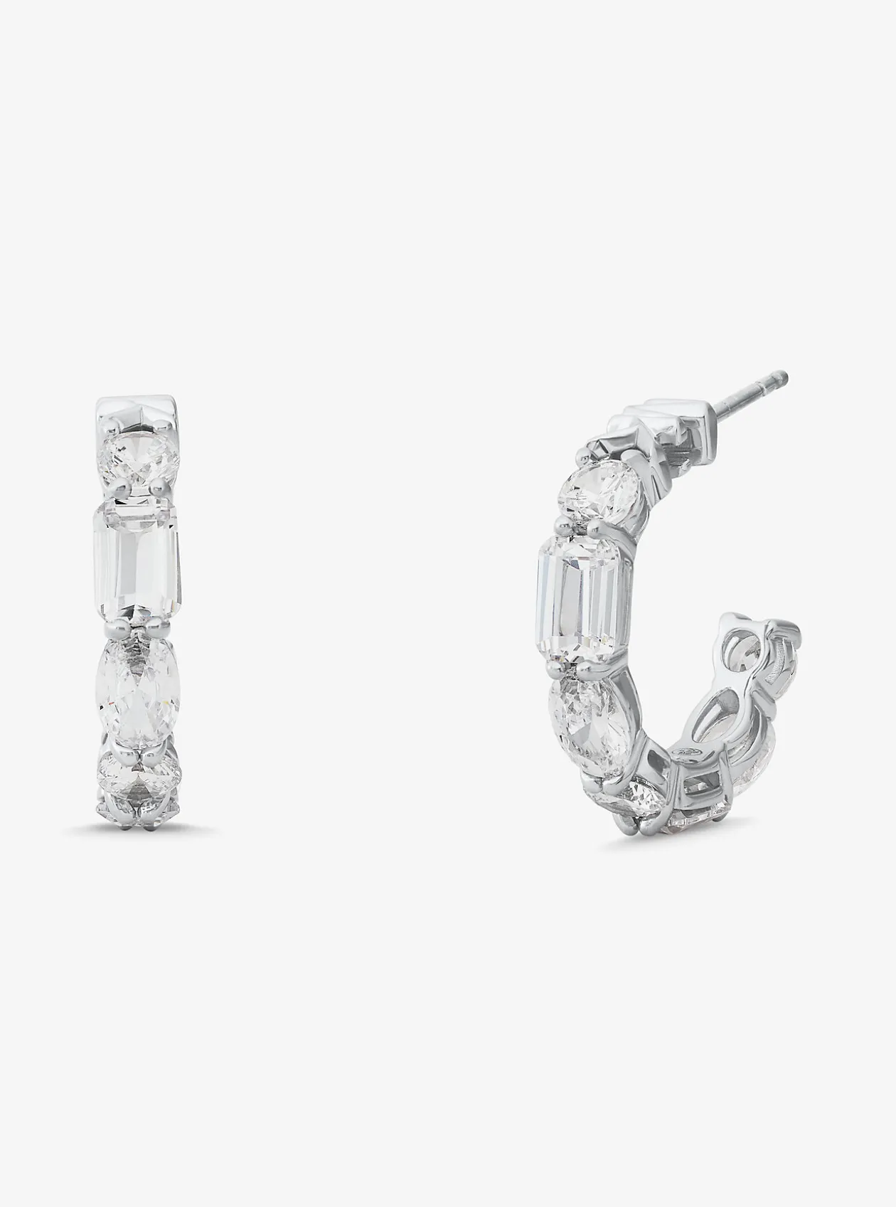 Precious Metal-Plated Sterling Silver Cubic Zirconia Earrings