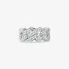 Precious Metal-Plated Sterling Silver Pav&eacute; Curb Link Ring