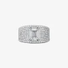Precious Metal-Plated Sterling Silver Pavé Signet Ring