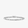 Precious Metal-Plated Sterling Silver Cubic Zirconia Tennis Bracelet